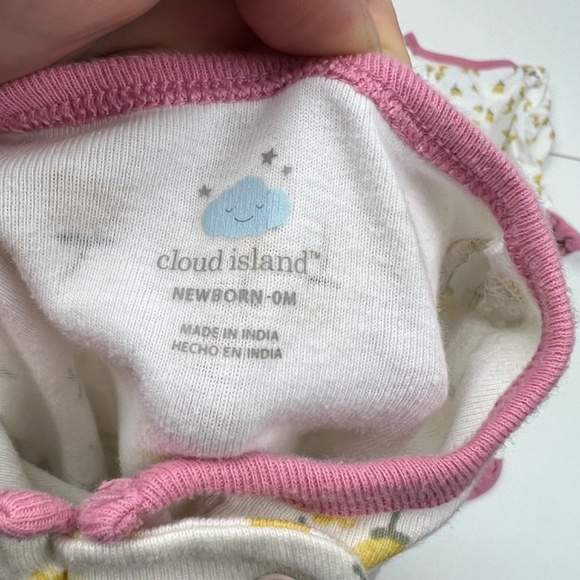 Bundle of 2 Cloud Island 2-Way Zip Footie Pajamas Sz NB - Picture 4 of 5